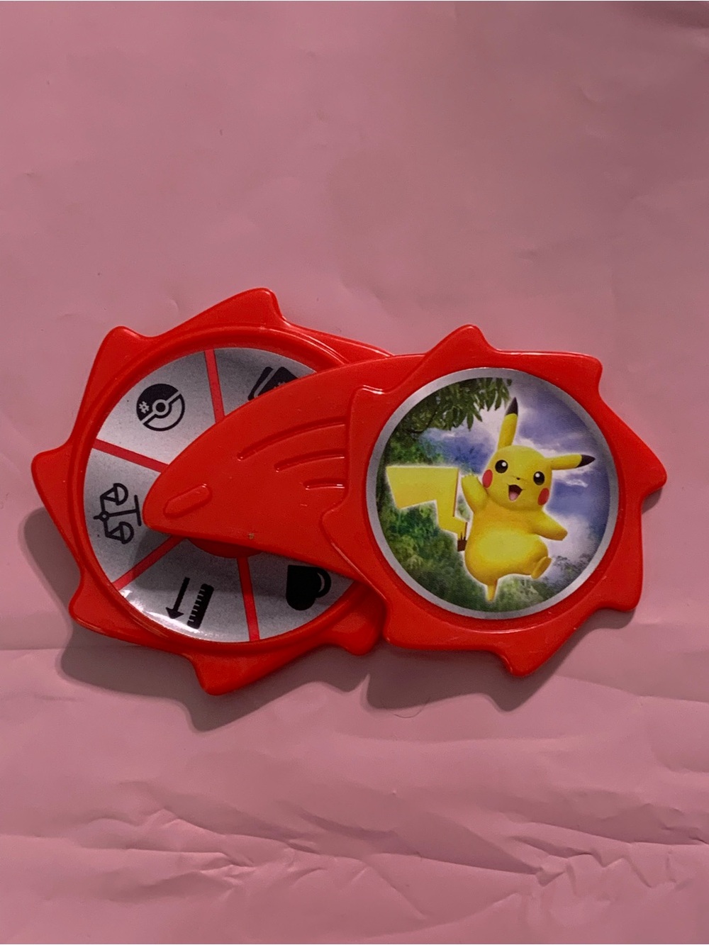 2022 McDonald's Pokémon Match Battle spinner toy featuring Pikachu